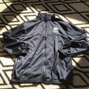 United States Olympic Committee Black Nylon Jacket Unisex